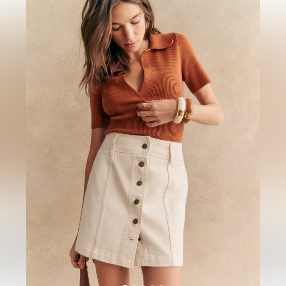 Sezane Savine Skirt in Ecru - Picture 2 of 13